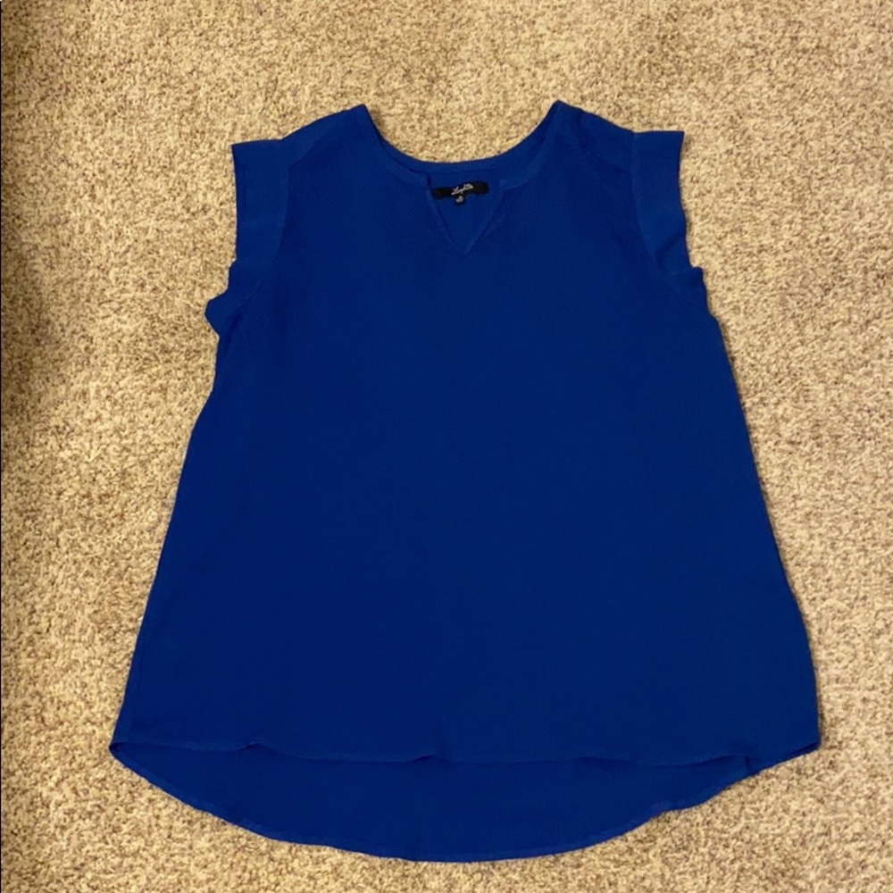 Royal Blue Cap Sleeve Shirt